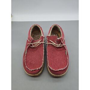 Hey Dude Wally Braided Slip On Shoes Loafers Pompeian Red Mens 9 Cork Insole W11